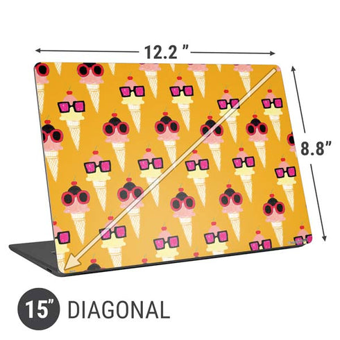 Bouffants and Broken Hearts Ice Cream with Shades Universal Laptop 15in (12.2 x 8.8in) Skin